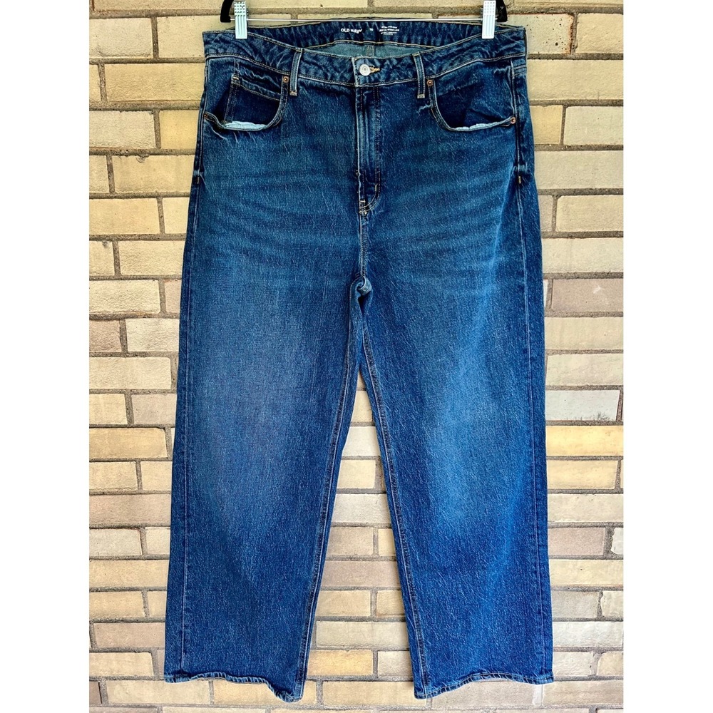 Old Navy Sky-Hi Wide Leg Extra High Rise Blue Jeans Dark Wash Size 16